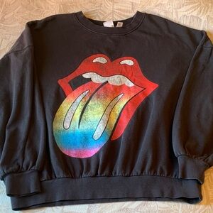 H&M Rolling Stones Rainbow Tongue Sweatshirt